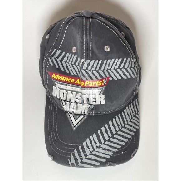 Monster Jam Other - Monster Jam Advance Auto Parts Hat Washed Tire Tread Distressed Baseball Cap